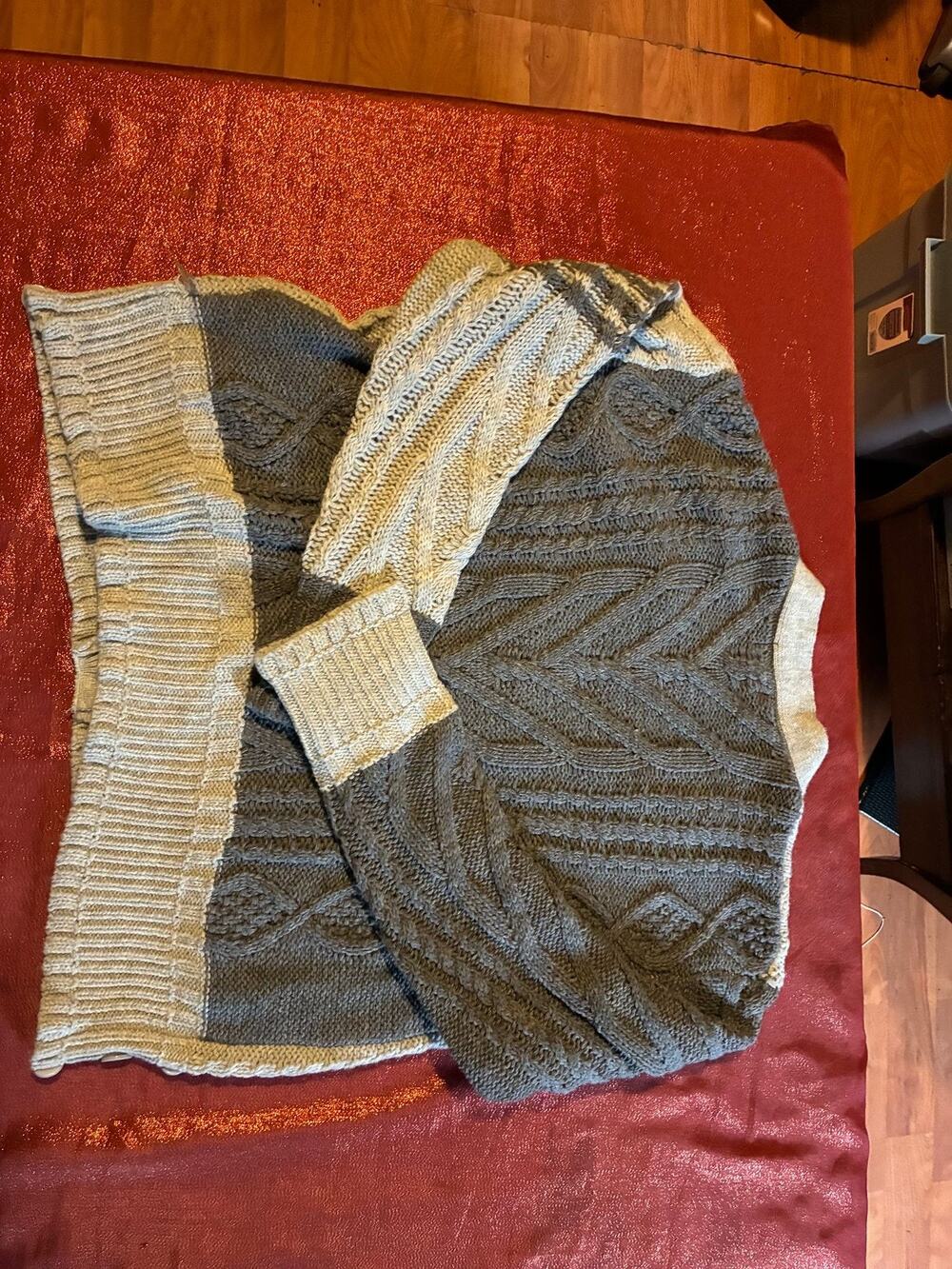 Hollister Knit Sweater Womens XS Mock Neck Ribbed Boxy Pullover Gray